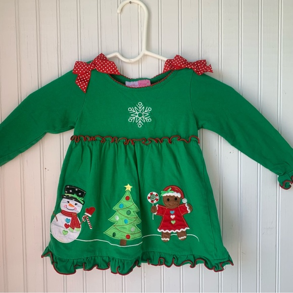 Sophie Rose Other - Sophie Rose (3T) Festive Green Holiday Dress with Red Accents
